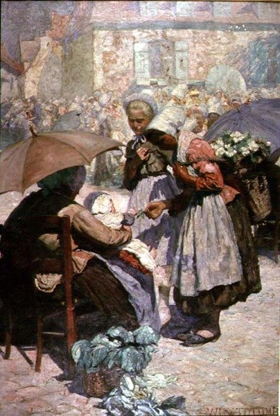 Giorno di mercato, Etaples da William Holt Yates Titcomb