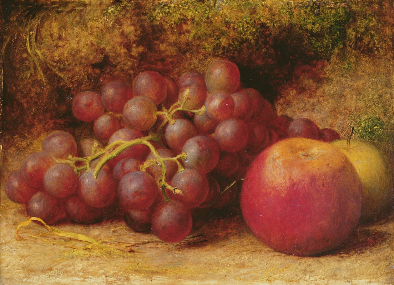 Natura morta con mele e uva, c.1860 da William J. Webbe or Webb
