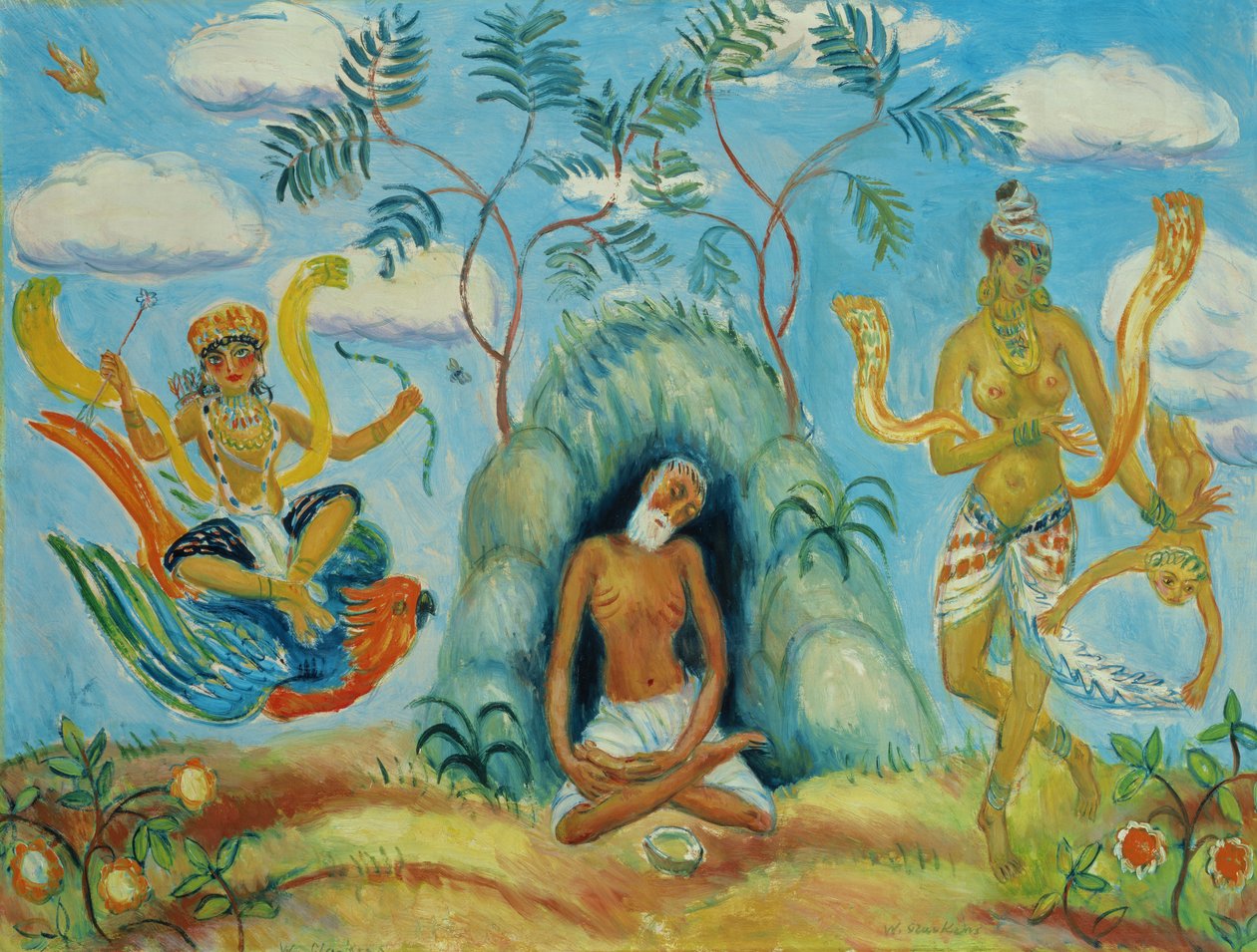 Krishna e fanciulle sciocche da William James Glackens