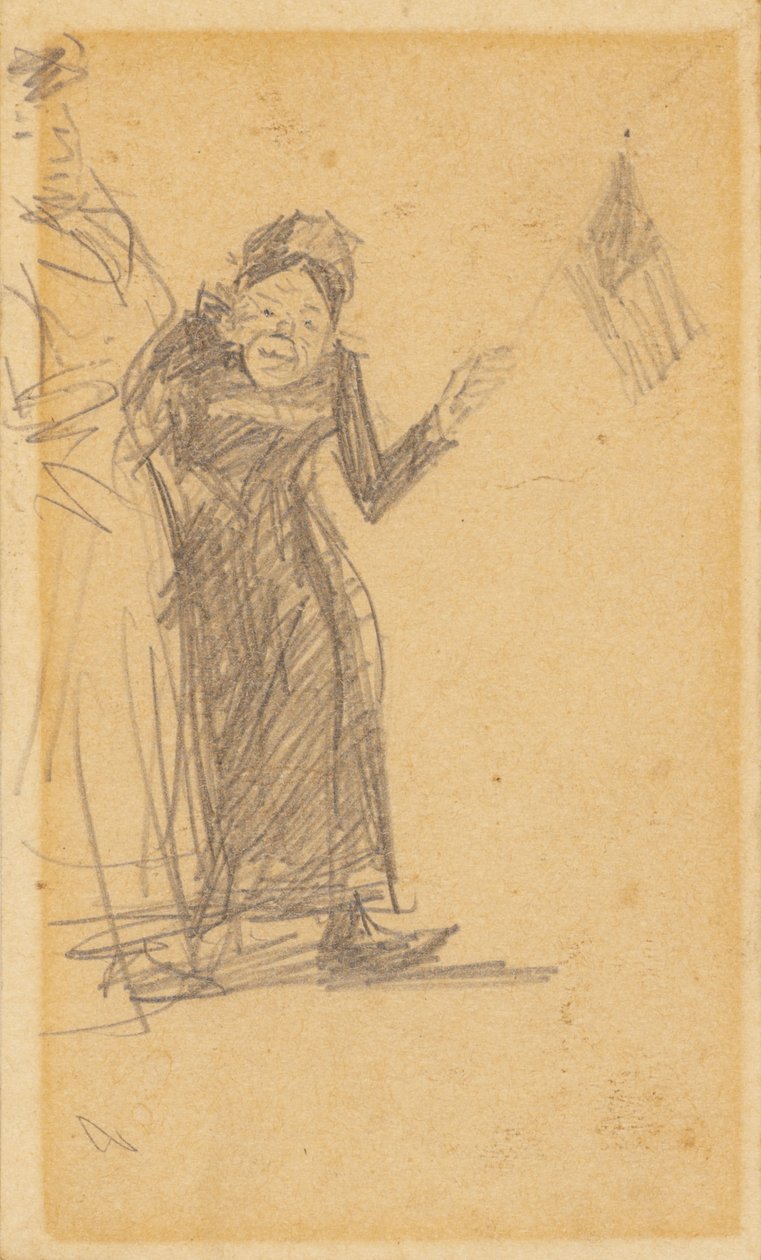 Donna che sventola una bandiera da William James Glackens