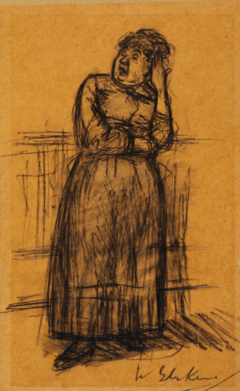 Donna con mano nei capelli da William James Glackens