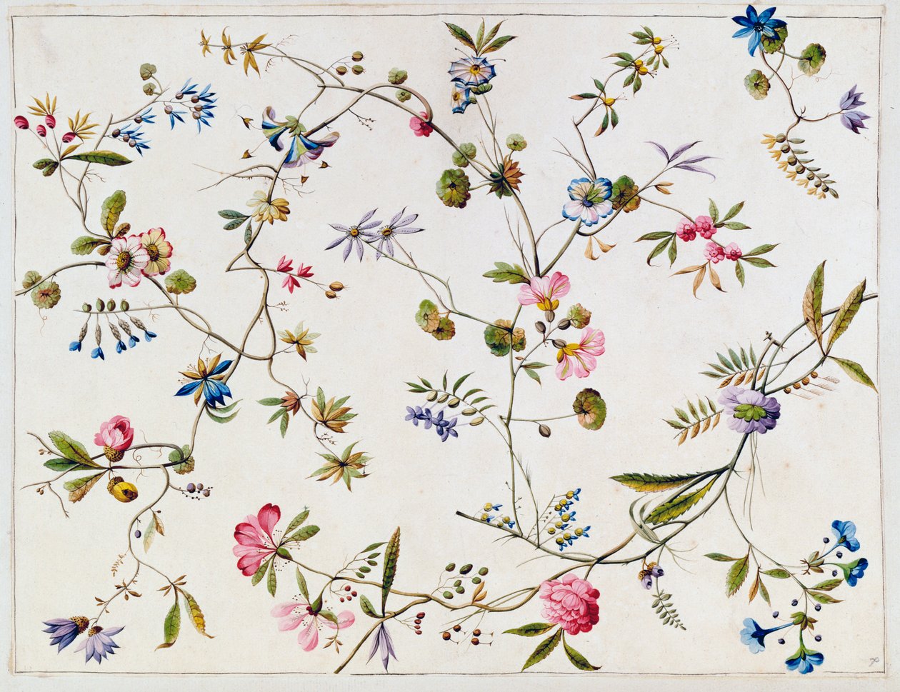Disegno tessile, c.1788-92 da William Kilburn