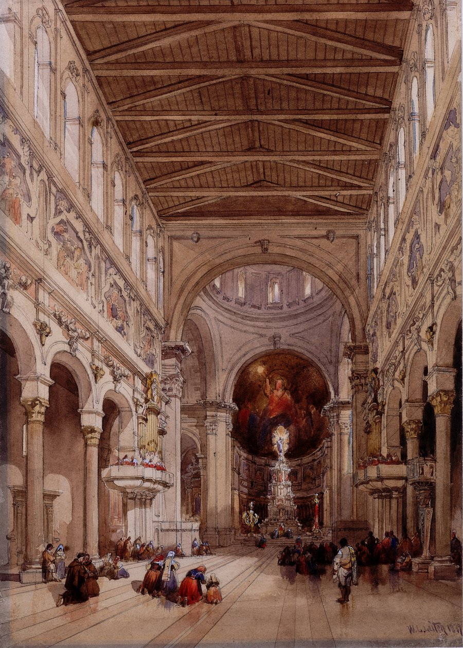 Interno della Cattedrale, Messina, 1839 da William Leighton Leitch