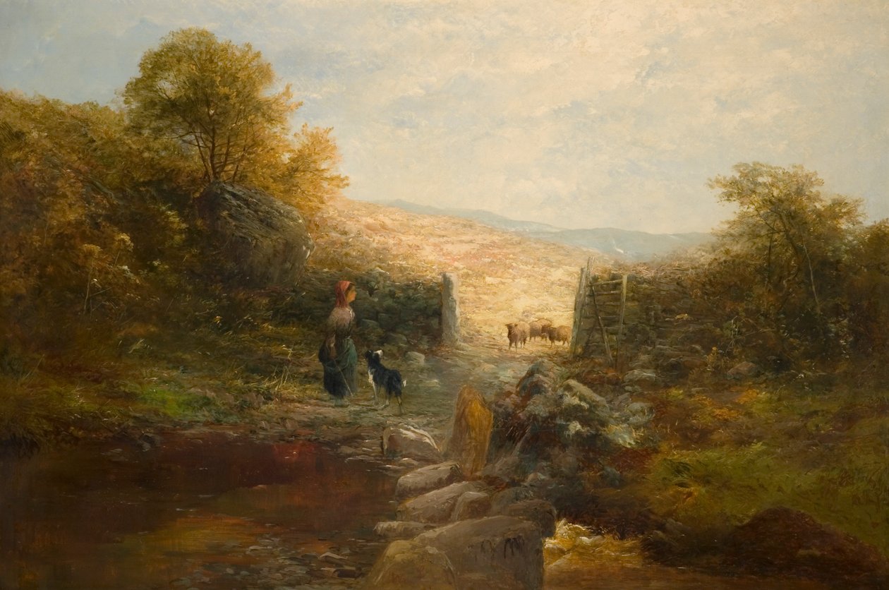 Pastorella con Pecore da William Linnell