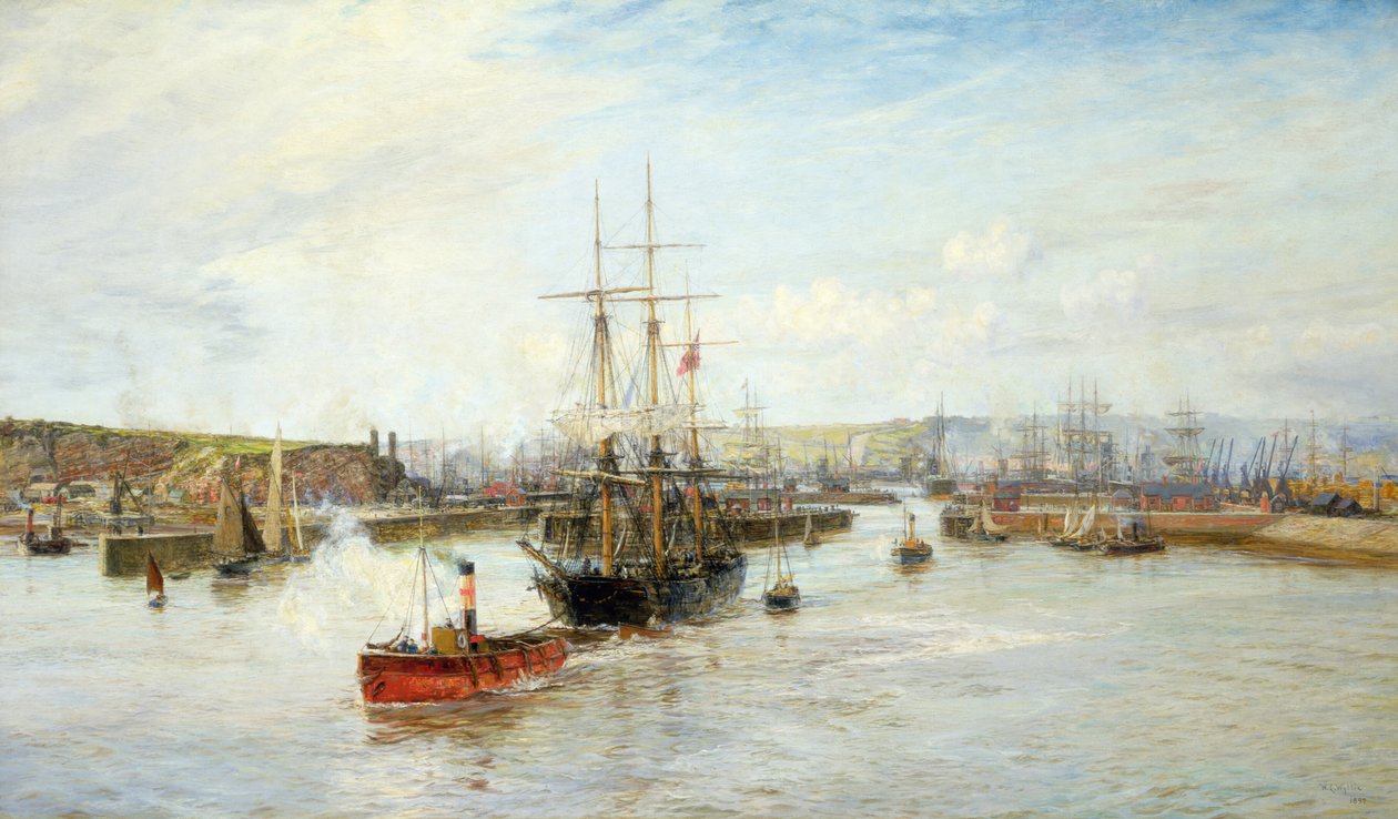 Ingresso al Barry Dock, Galles del Sud, 1897 da William Lionel Wyllie