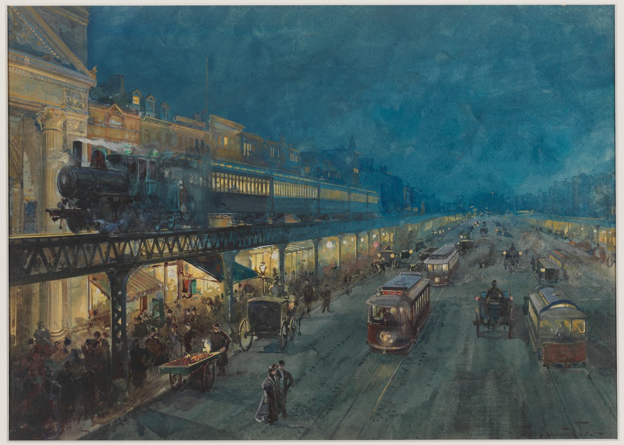 Il Bowery di notte, 1895 da William Louis Jnr. Sonntag
