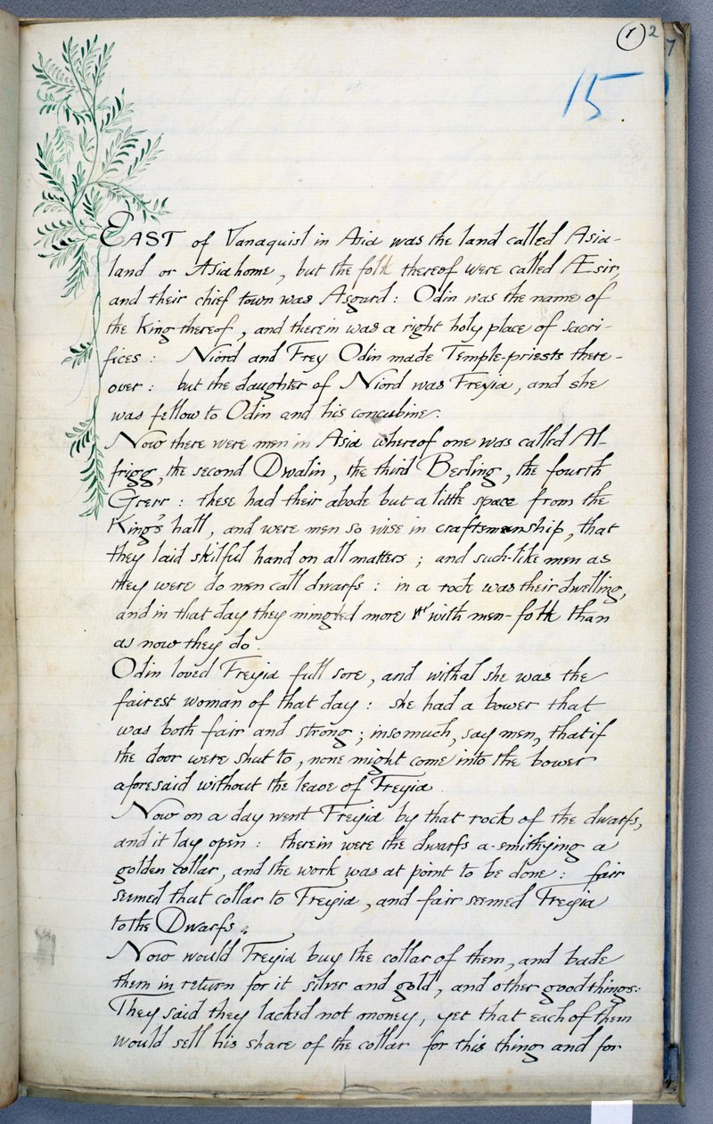 Una pagina da La storia di Hogni e Hedinn da William Morris