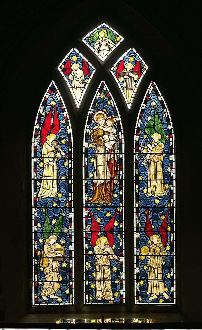 Madonna e Bambino con angeli musicali da William Morris