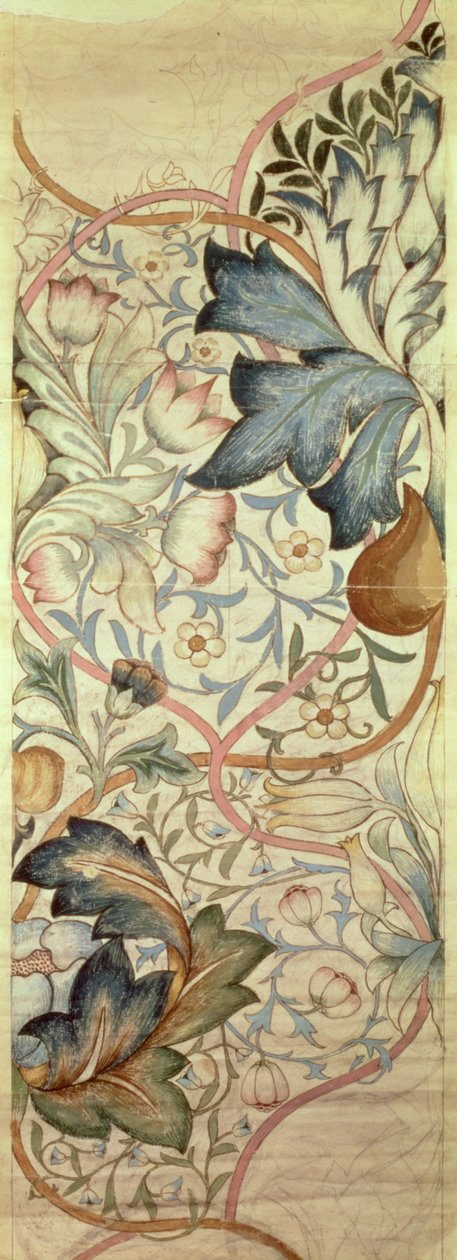 Disegno originale per il ricamo Artichoke di Morris, c.1875 da William Morris