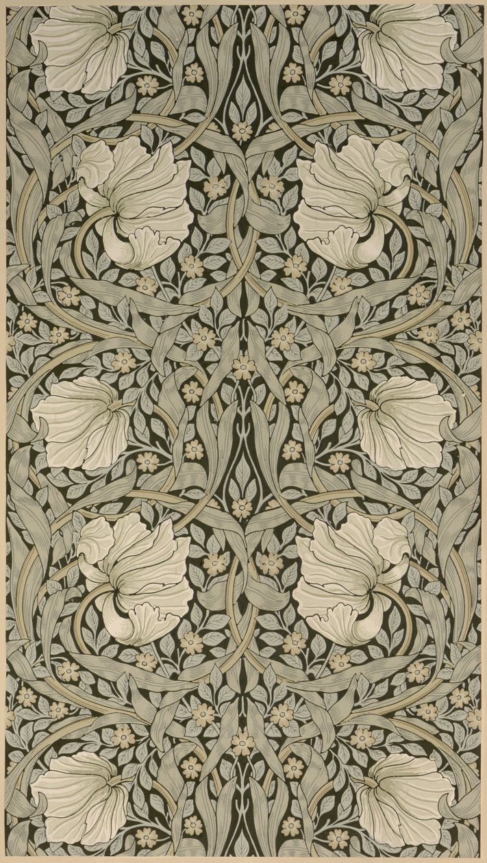 Design del parato Pimpernel, 1876, prodotto da Jeffrey & Co, Islington da William Morris