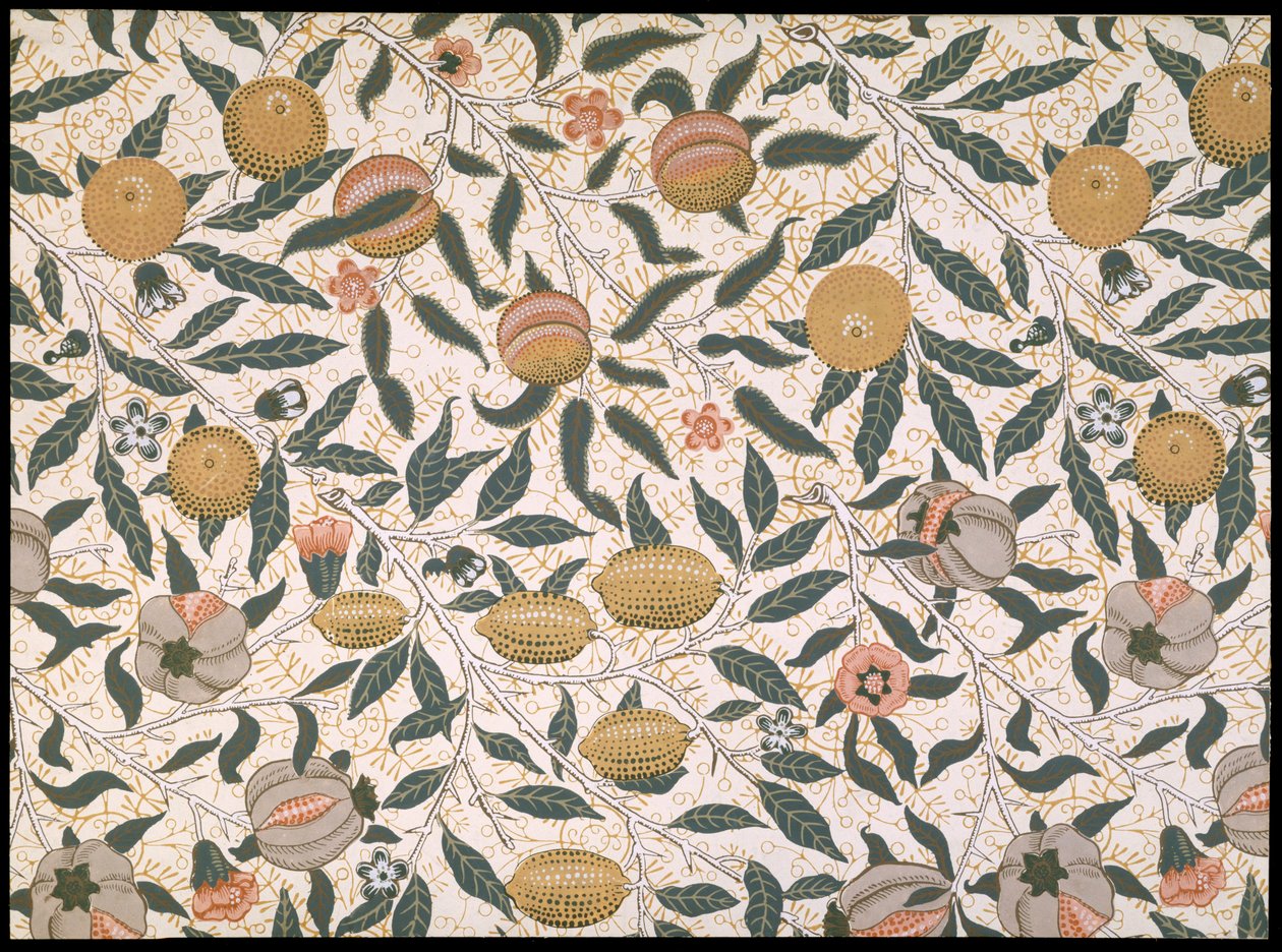 Melograno, disegno per carta da parati, 1866 da William Morris