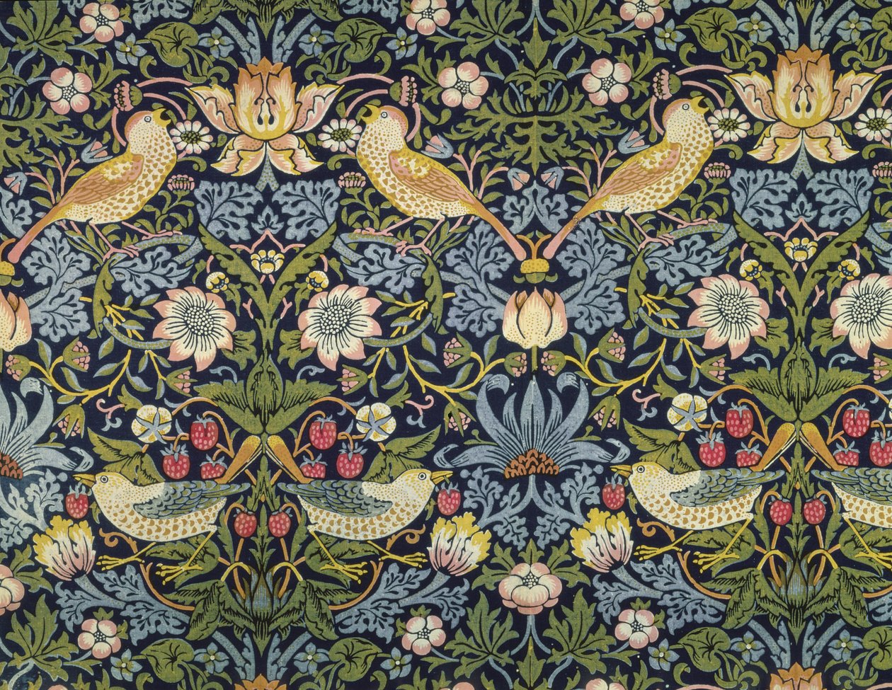 "Il ladro di fragole" tessuto disegnato da William Morris da William Morris