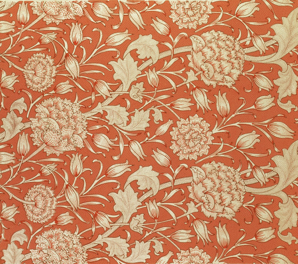 Disegno di carta da parati con tulipani, 1875 da William Morris