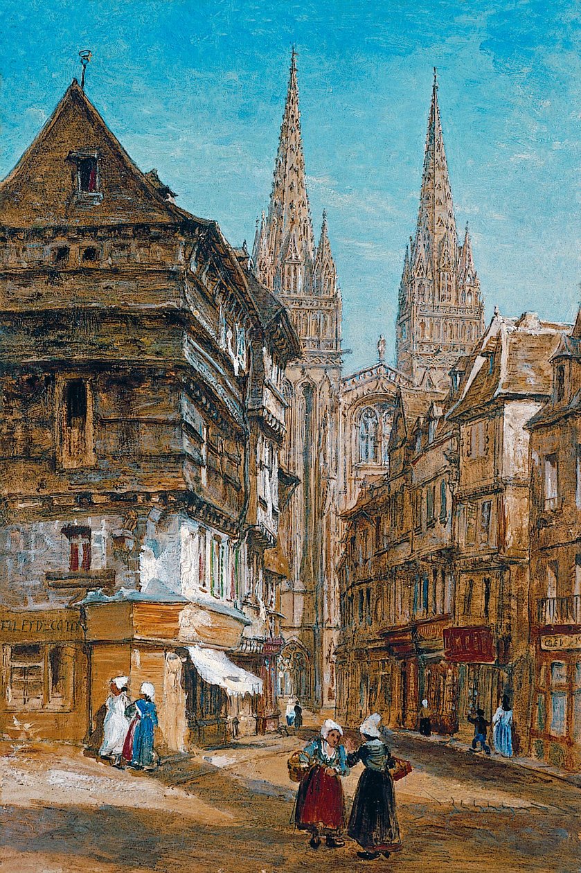 Quimper, la cattedrale e la via Kéréon da William Parrott