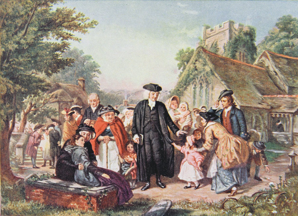 Il parroco del villaggio, illustrazione da 