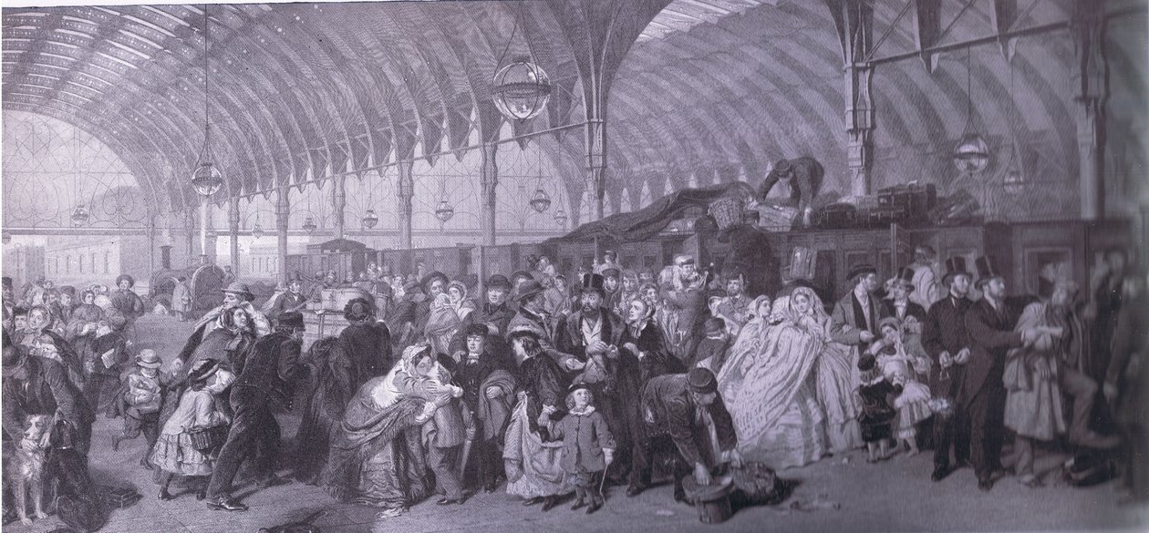 La stazione ferroviaria, Bibbys Annual, 1916-1917 da William Powell after Frith