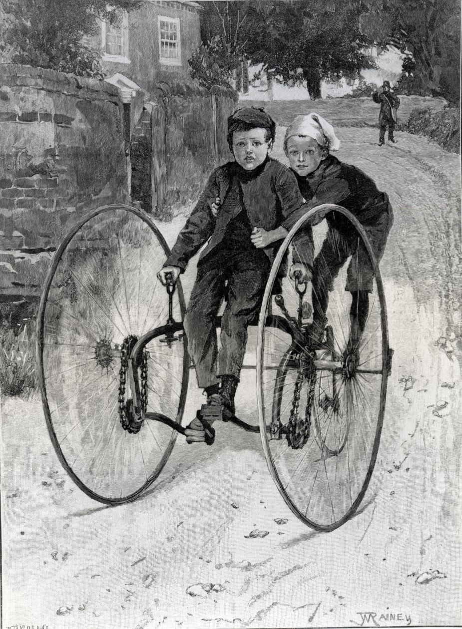 Il cavallo rubato, due ragazzi su un triciclo (1891) da William Rainey