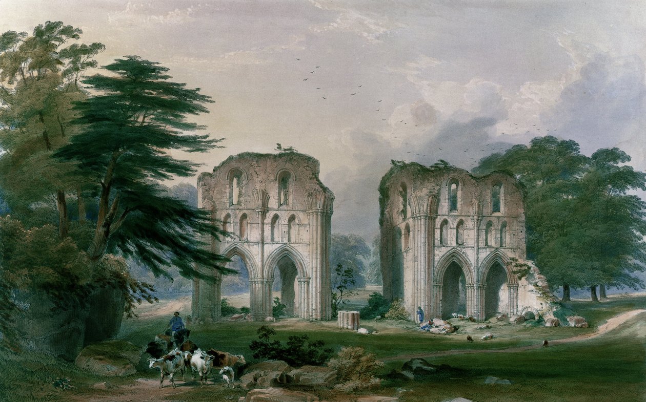 Abbazia di Roche, vista da ovest, da 