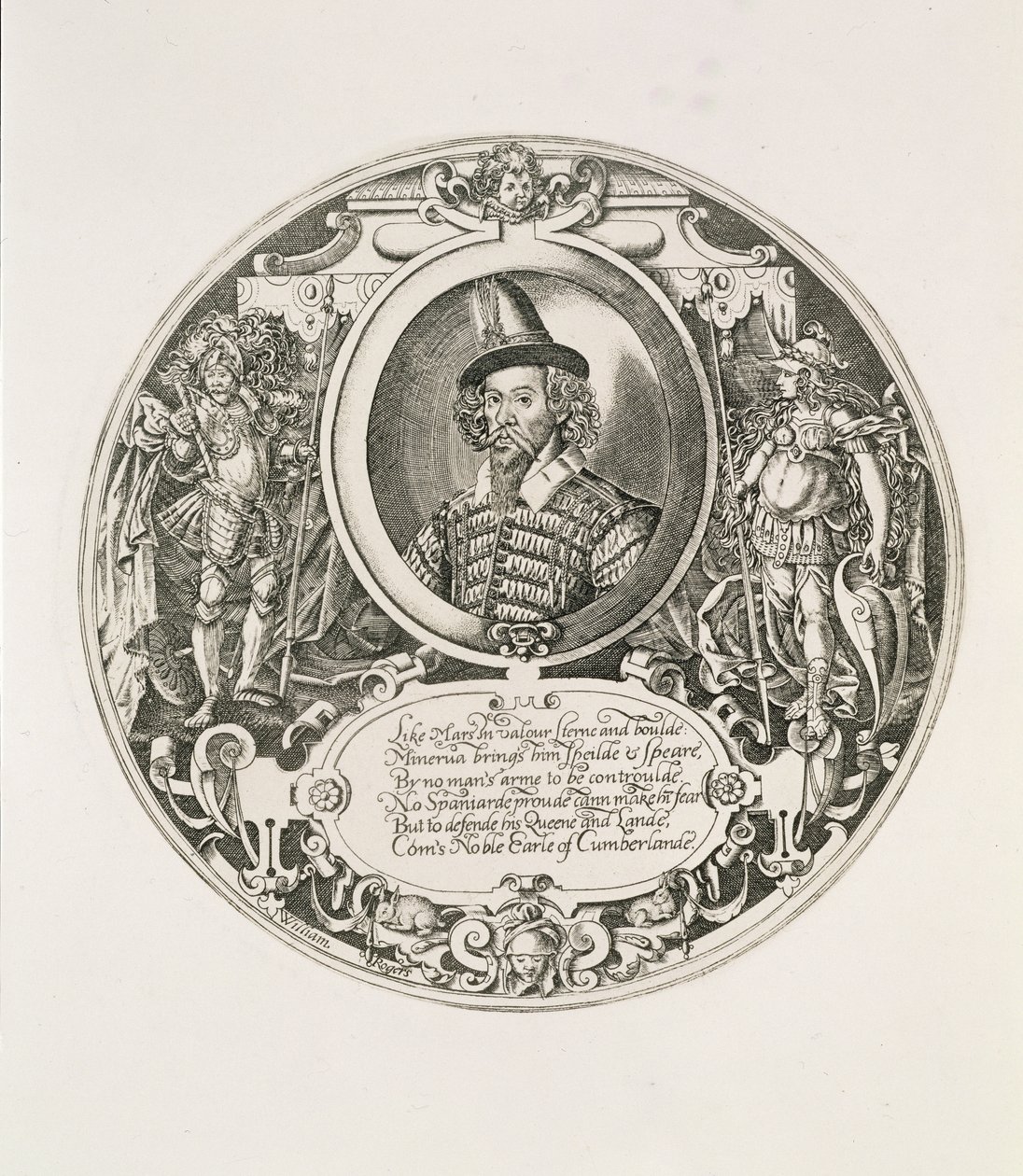Ritratto di George Clifford (1558-1605) 3° Conte di Cumberland, inciso dall