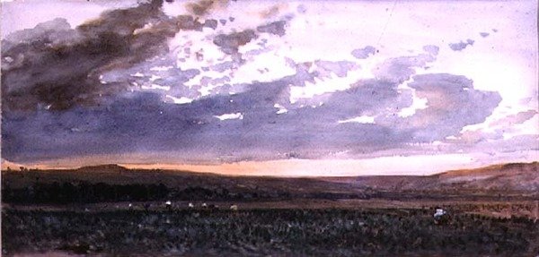 Paesaggio con rustici al lavoro: effetto serale da William Roxby Beverly