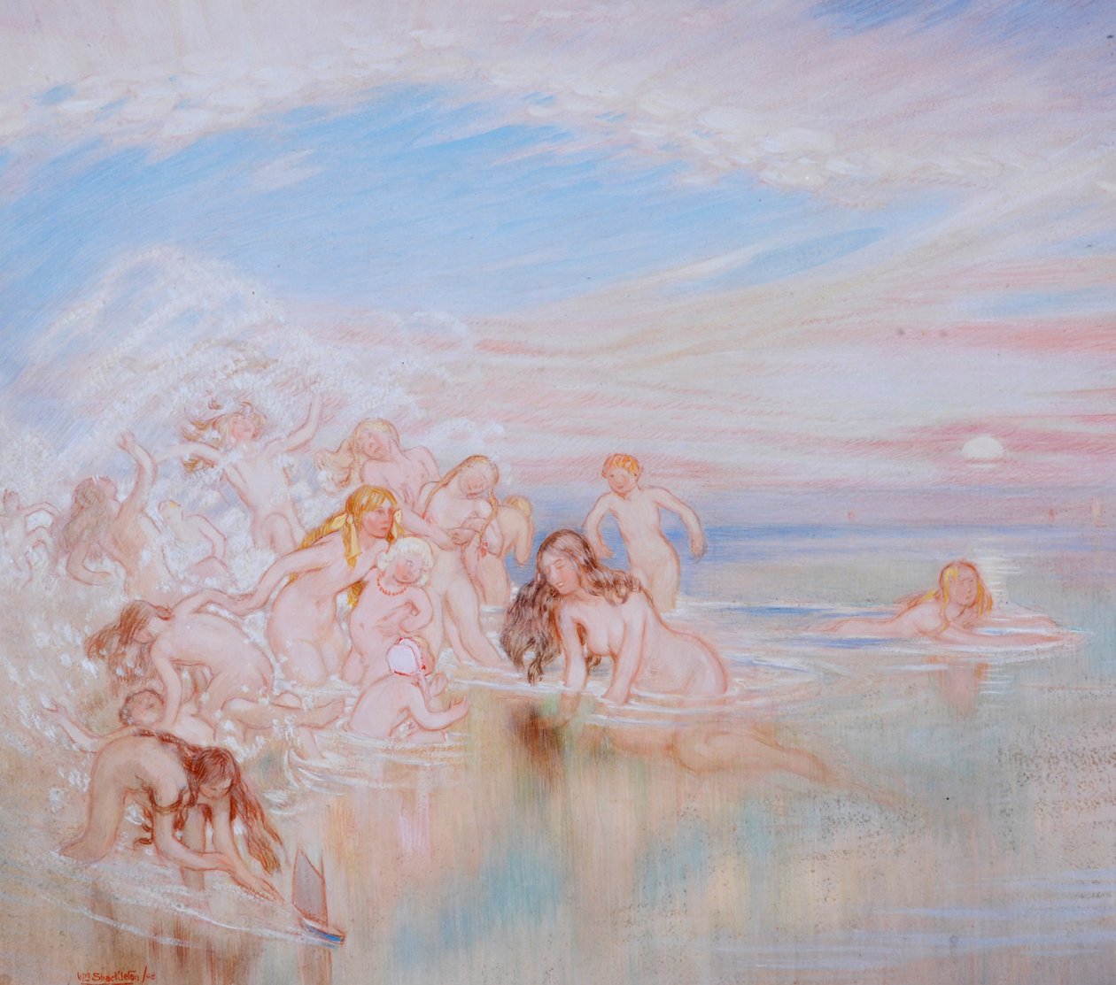 Ninfe sulla riva del mare, 1908 da William Shackleton