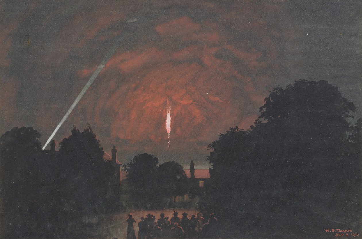 Il dirigibile caduto a Cuffley, 1916 da William Stephen Tomkin