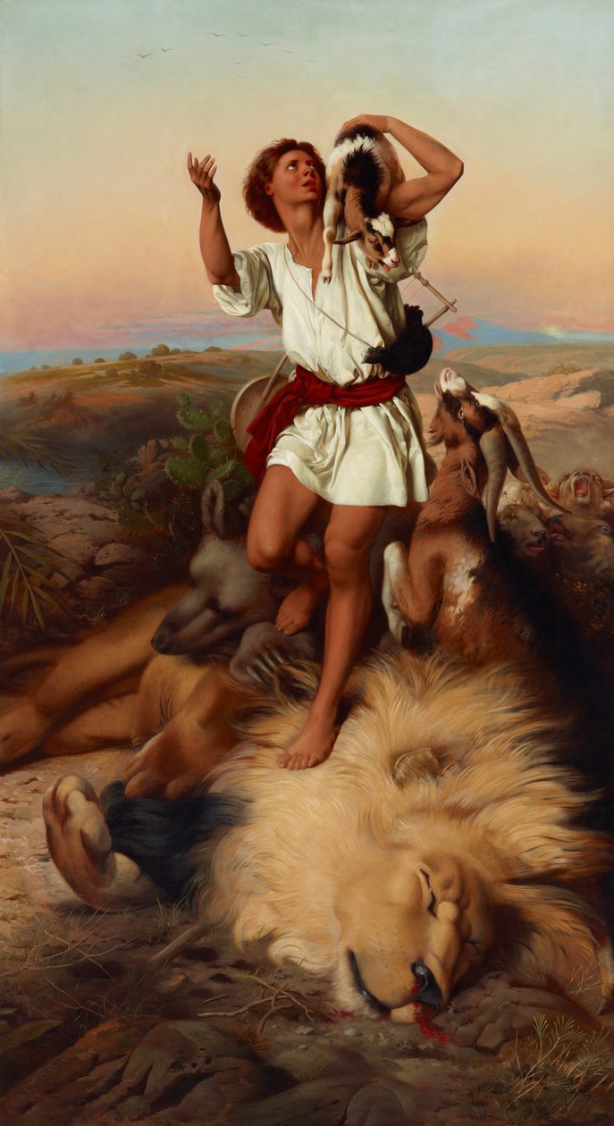 La prima vittoria di Davide da William Strutt