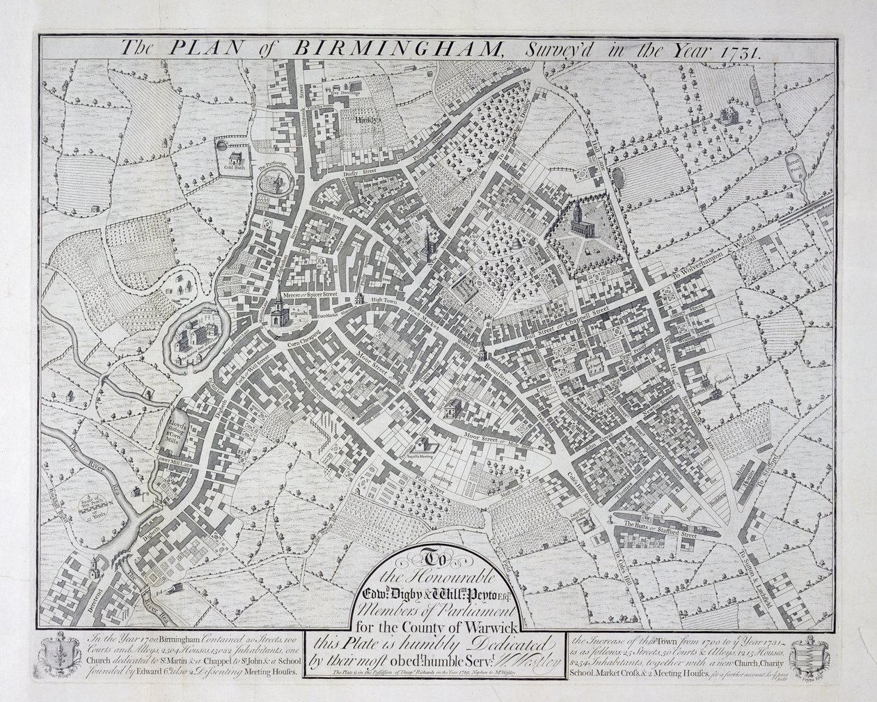 Piano di Birmingham, 1731, pubblicato 1789 da William Westley