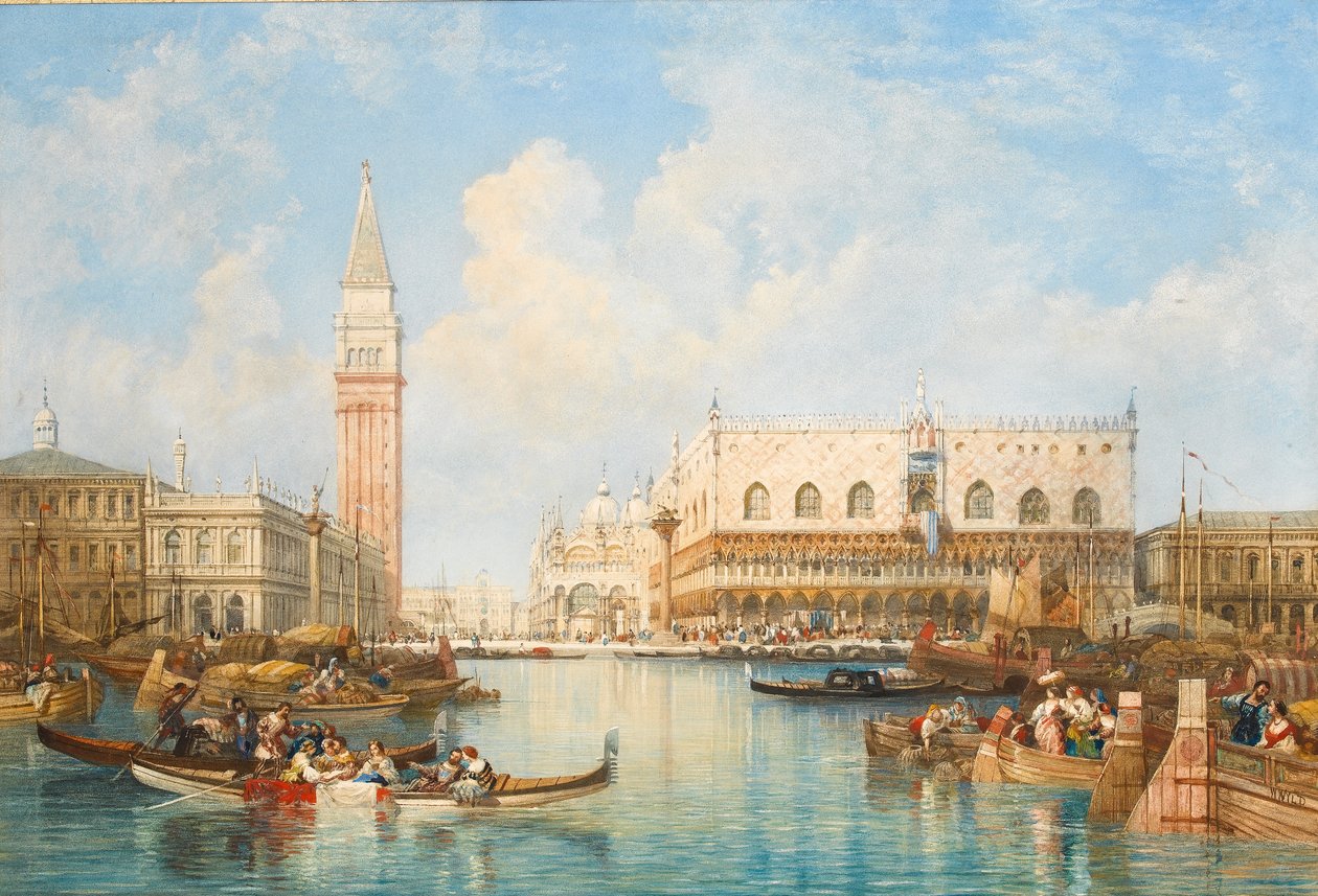 Il Palazzo Ducale e Piazzetta dalla laguna, Venezia da William Wyld