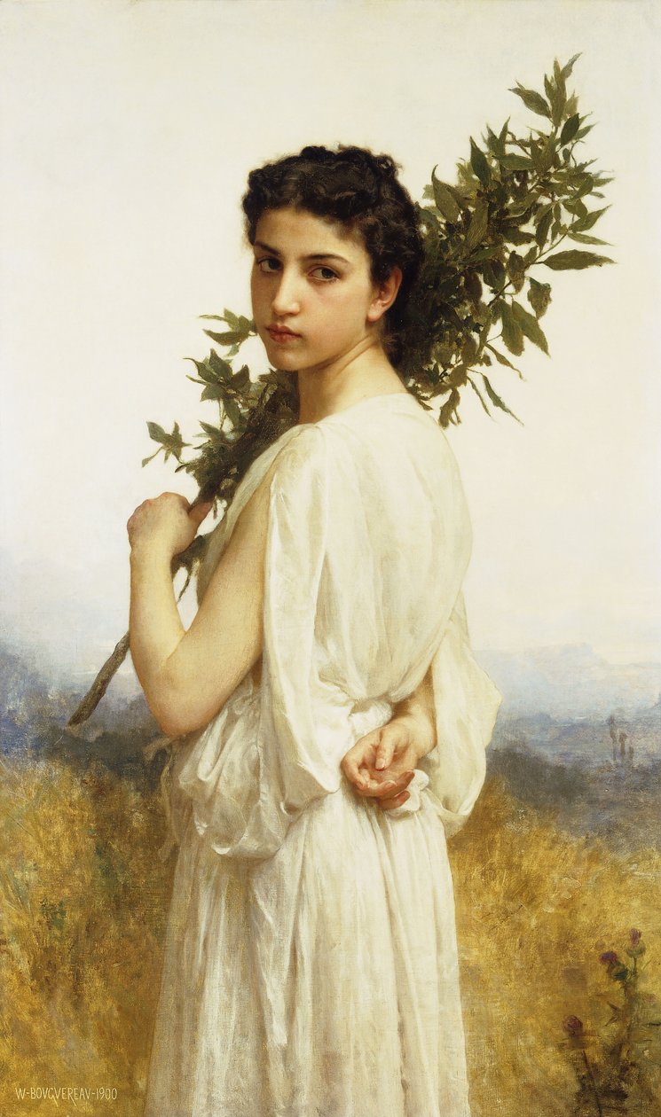 Una ninfa con un ramo di alloro, 1900 da William Adolphe Bouguereau