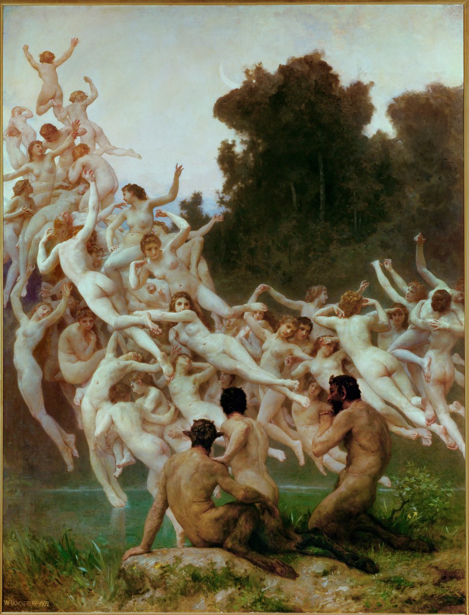 Le Oreads - ninfe dei boschi (dipinto su legno) da William-Adolphe Bouguereau