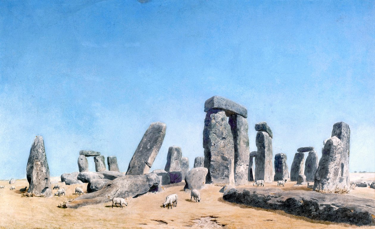 Pecore al pascolo a Stonehenge da William (1789 1862) Turner