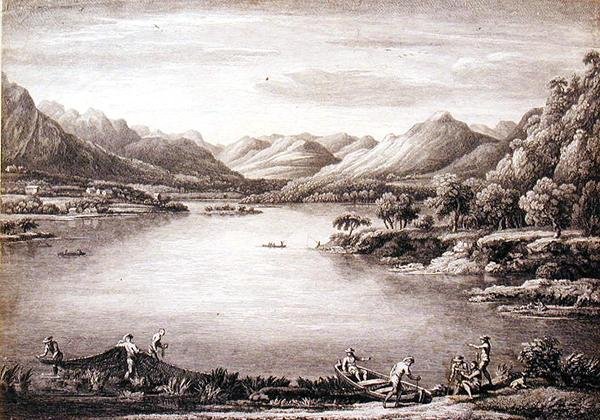 Veduta della testa di Ulswater verso Patterdale, inciso da Chatelin e Mason da William (after) Bellers
