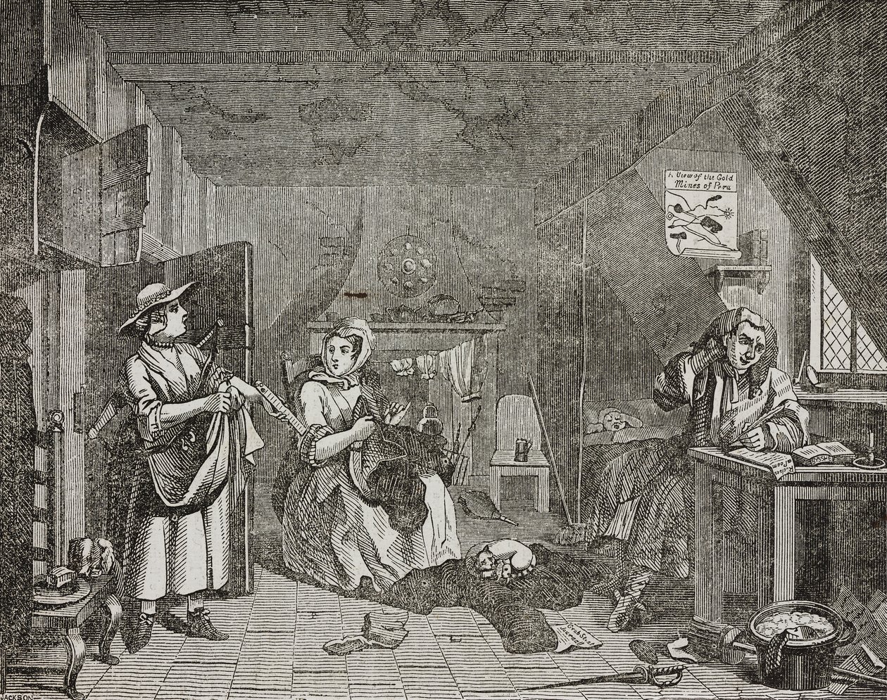 Poeta afflitto, dopo un dipinto di William Hogarth da William (after) Hogarth
