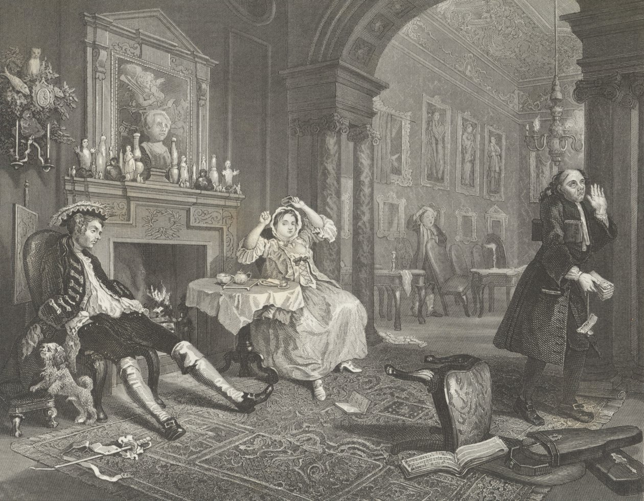 Il matrimonio alla moda da William (after) Hogarth
