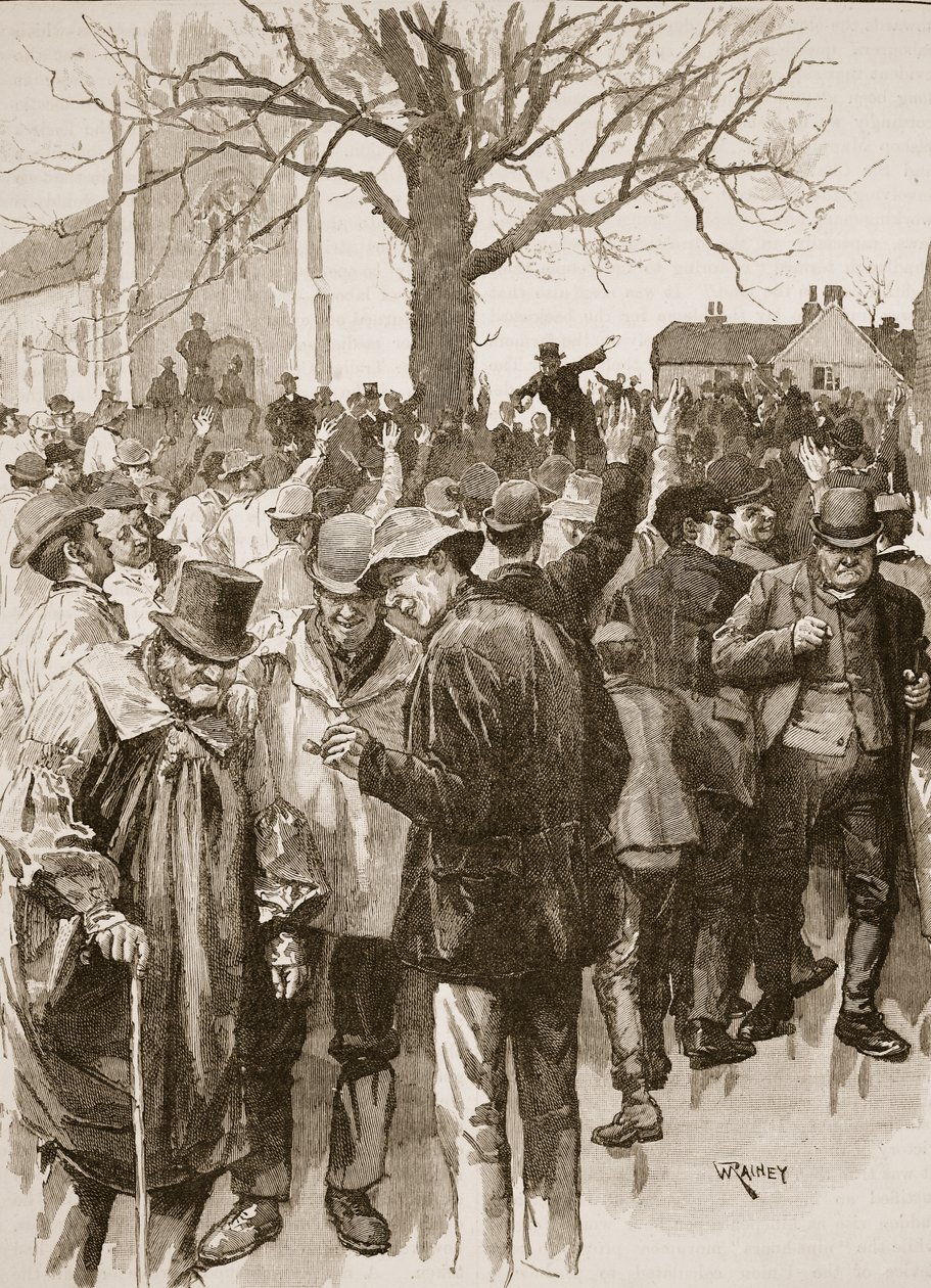 Sciopero dei lavoratori agricoli del Warwickshire: incontro a Whitnash da William (after) Rainey