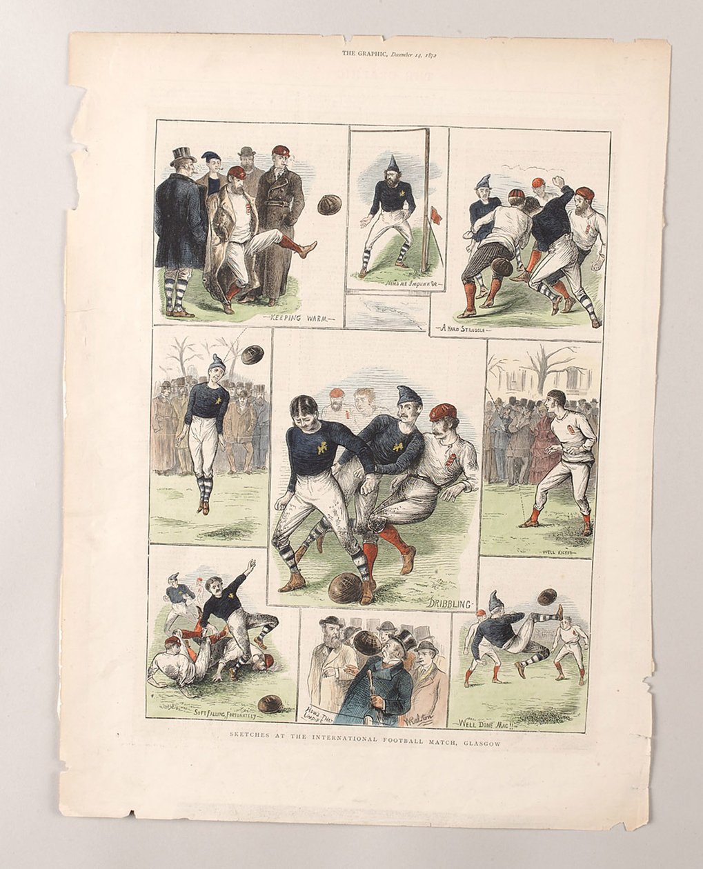 Schizzi alla partita internazionale di calcio, Glasgow da William (after) Ralston