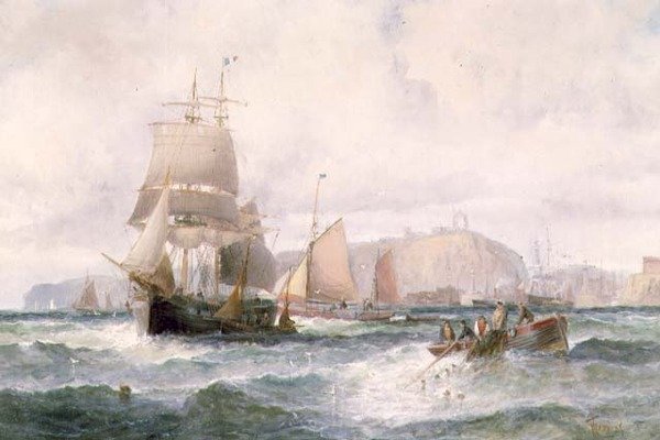 Navigazione al largo di una costa da William A. Thornley or Thornbery