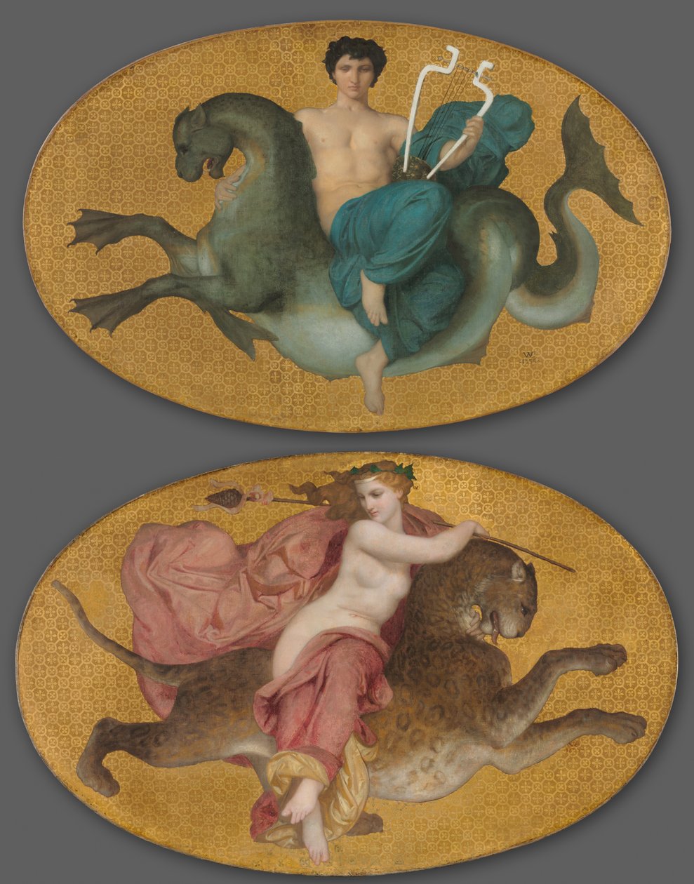 Arione su un Cavallo Marino e Baccante su una Pantera (coppia) da William Adolphe Bouguereau