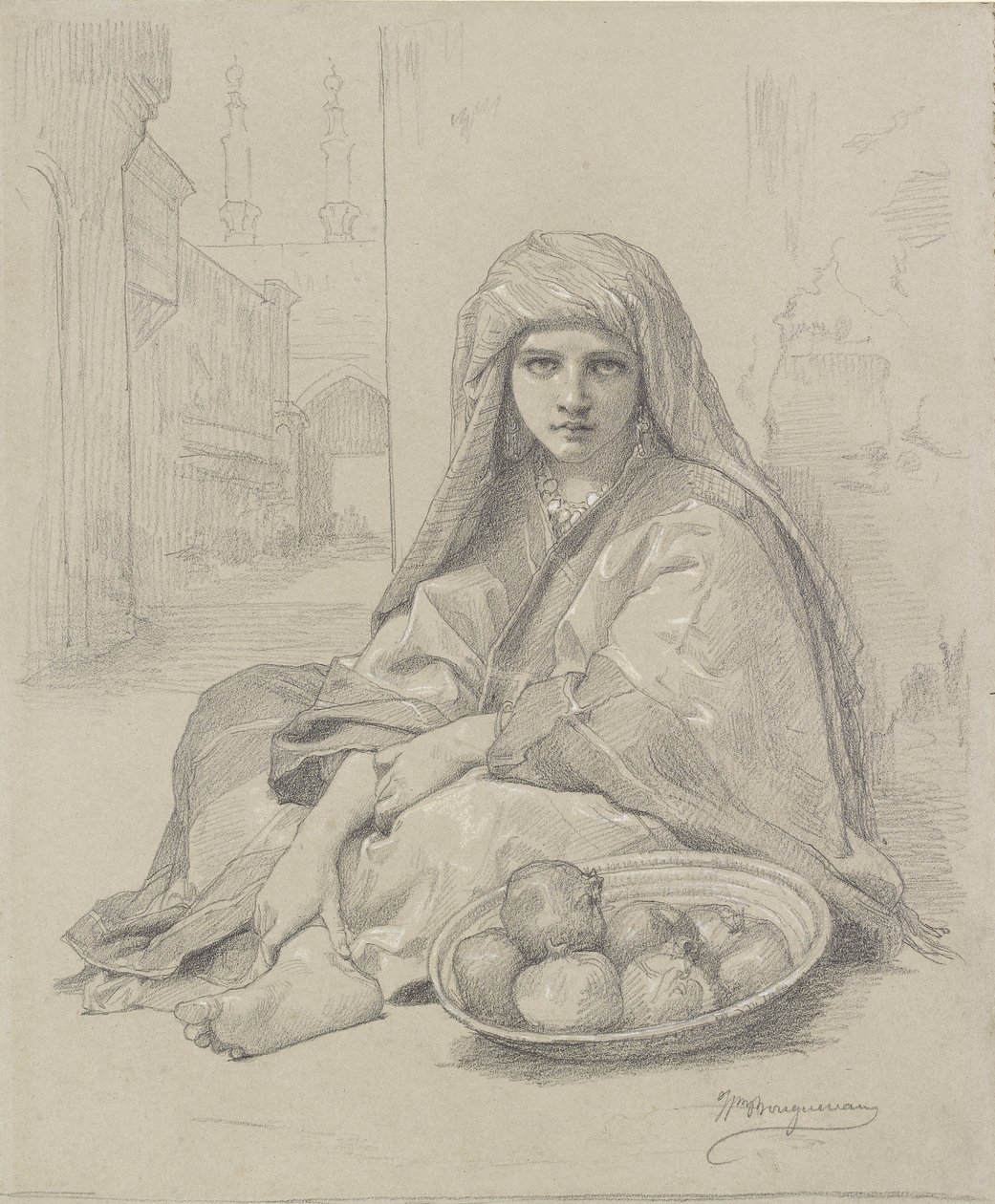 Ragazza nordafricana che vende melograni, fine XIX secolo da William Adolphe Bouguereau