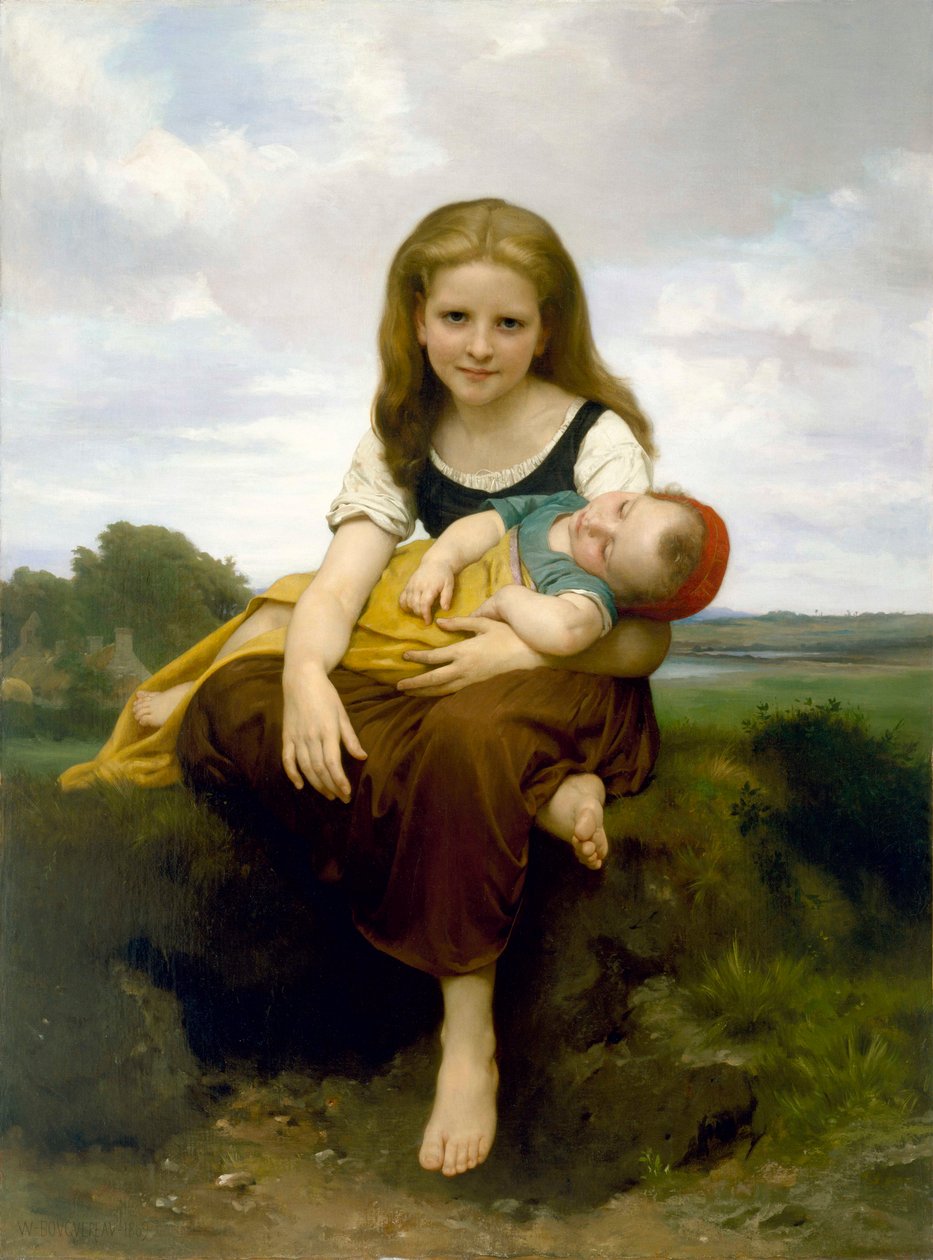 La sorella maggiore. Dipinto di William-Adolphe Bouguereau, 1869 da William Adolphe Bouguereau