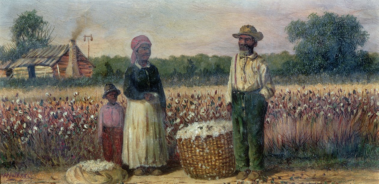 I raccoglitori di cotone nel Sud americano (scheda) (per la coppia vedere 67736) da William Aiken Walker