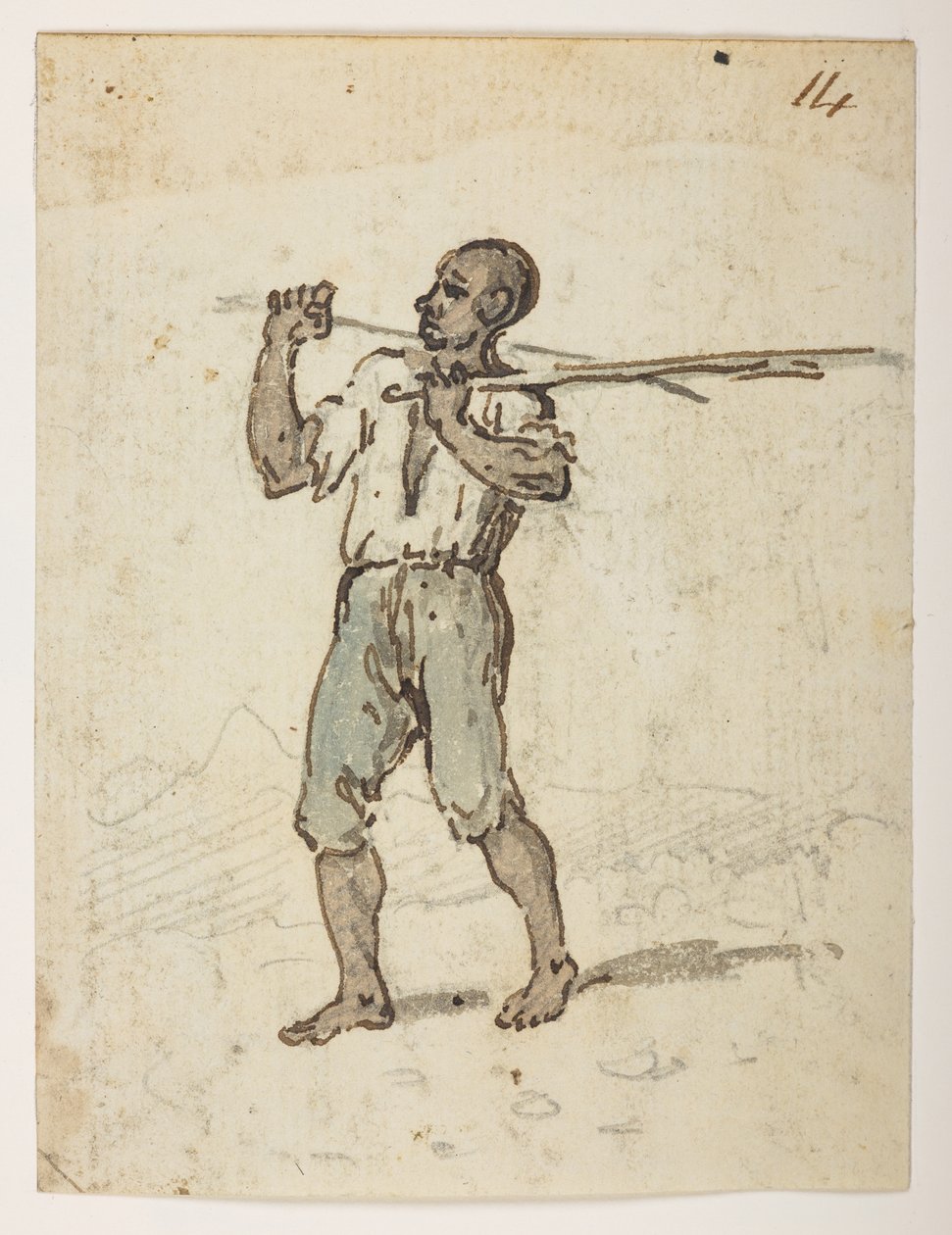 Abitante di San Giacomo, da un Album di 372 disegni di paesaggi, coste, costumi e vita quotidiana realizzati durante l