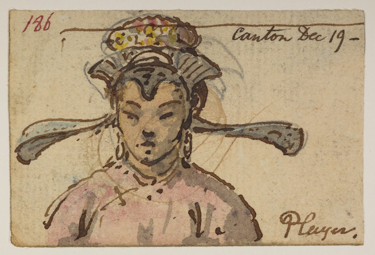 Giocatore. Canton 19 dic. da un Album di 372 disegni di paesaggi, coste, costumi e vita quotidiana realizzati durante l