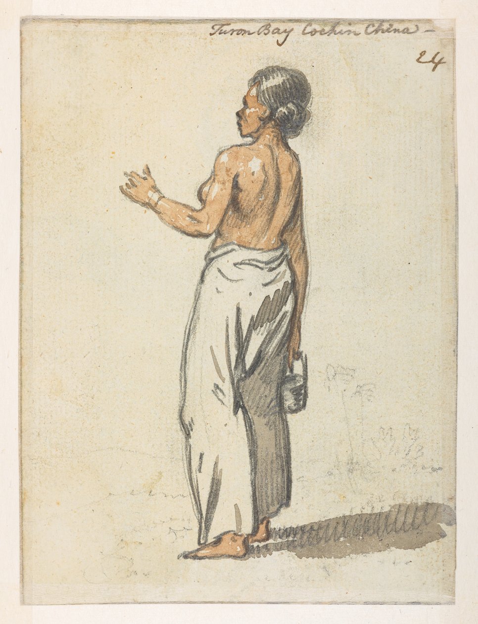 Donna della Baia di Turon, Cocincina, da un Album di 372 disegni di paesaggi, coste, costumi e vita quotidiana realizzati durante l