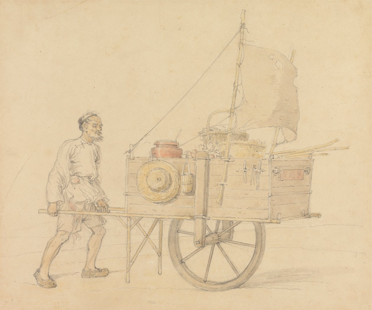 Portatore Cinese con la Sua Carriola a Vela da William Alexander