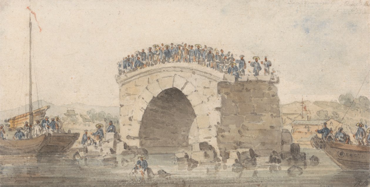 Resti di un Ponte a San-Sien-Wey sul Pei-Ho vicino a Tong-Tcheou, 15 Agosto 1793 da William Alexander