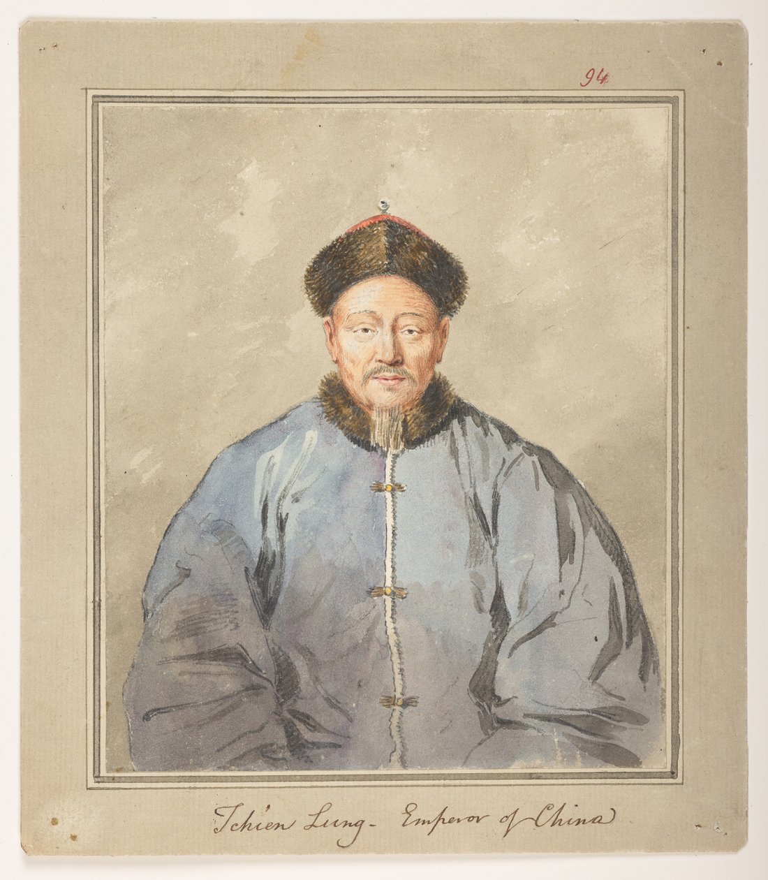 WD 959 sezione 1 f.94, Tchien Lung, Imperatore della Cina, c1793. Ritratto dell
