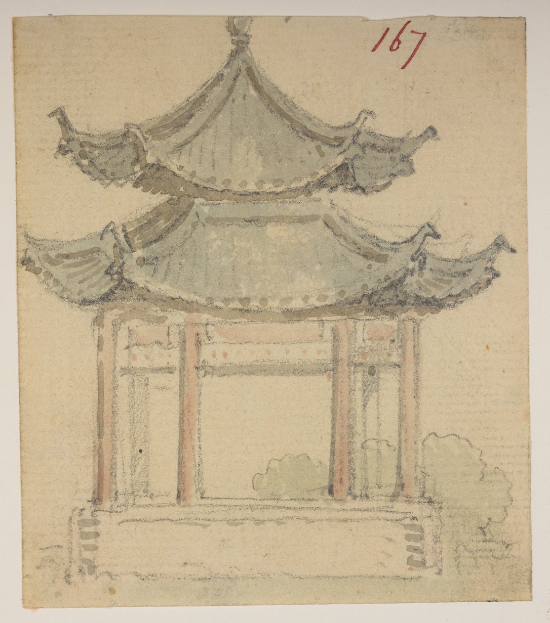 Tempio, da un Album di 372 disegni di paesaggi, coste, costumi e vita quotidiana realizzati durante l