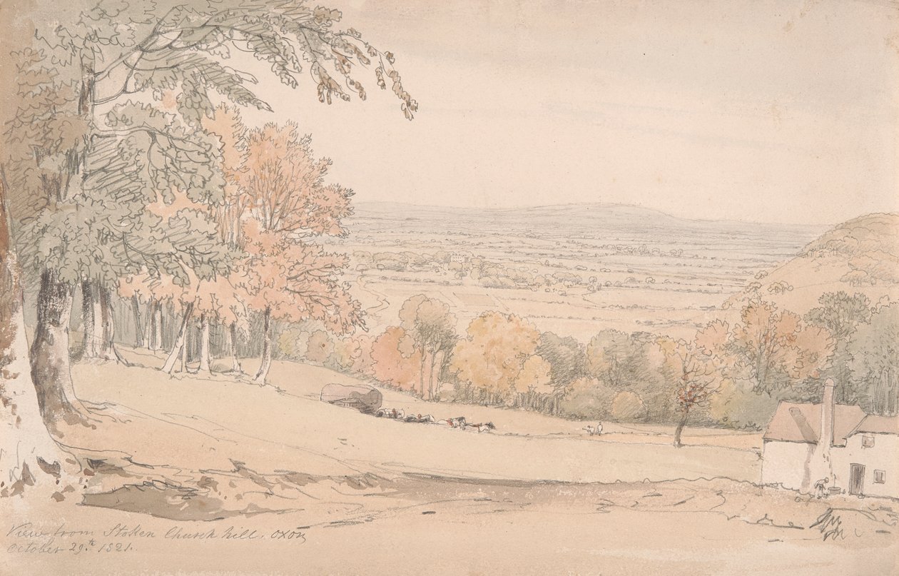 Veduta da Stokenchurch Hill, Buckinghamshire da William Alfred Delamotte